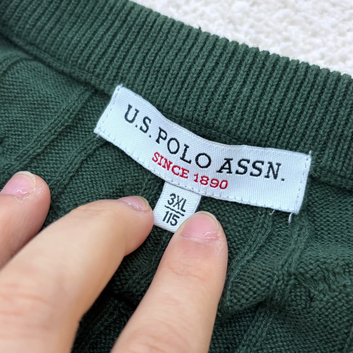 3XL US폴로 케이블 라운드 니트 0309E 상품이미지3