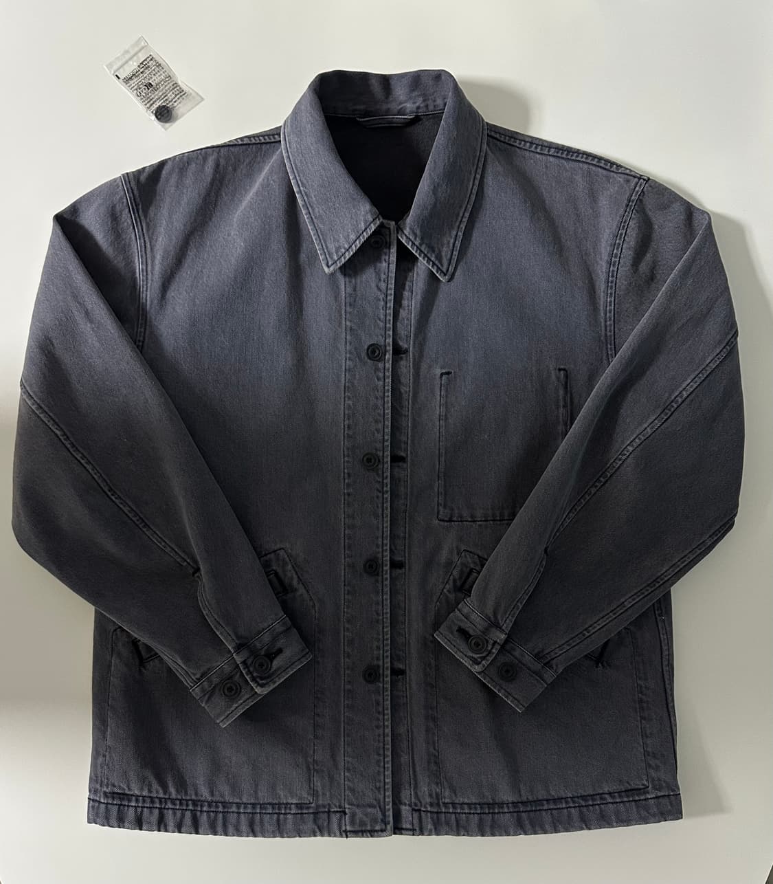 유니클로 U 오버사이즈컬러데님재킷 07 그레이 상품이미지2