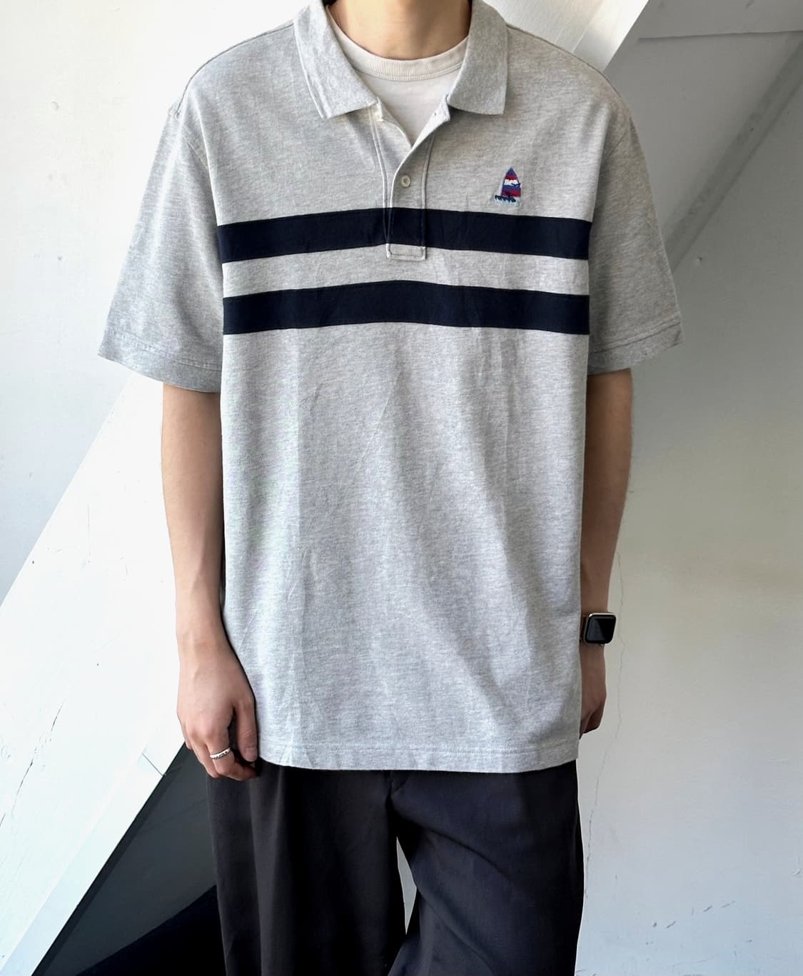Cotton design patch pique shirt 상품이미지7