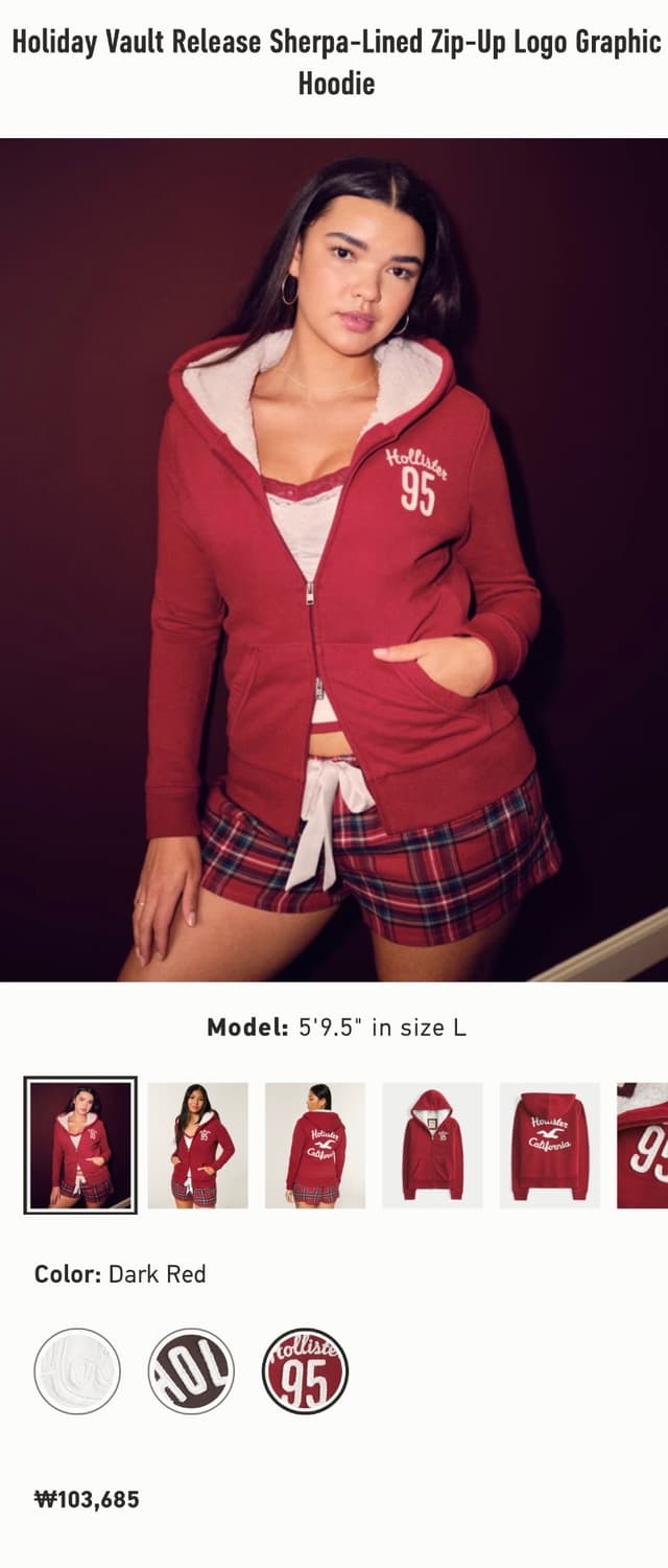 Hollister holiday hoodie xs 상품이미지3