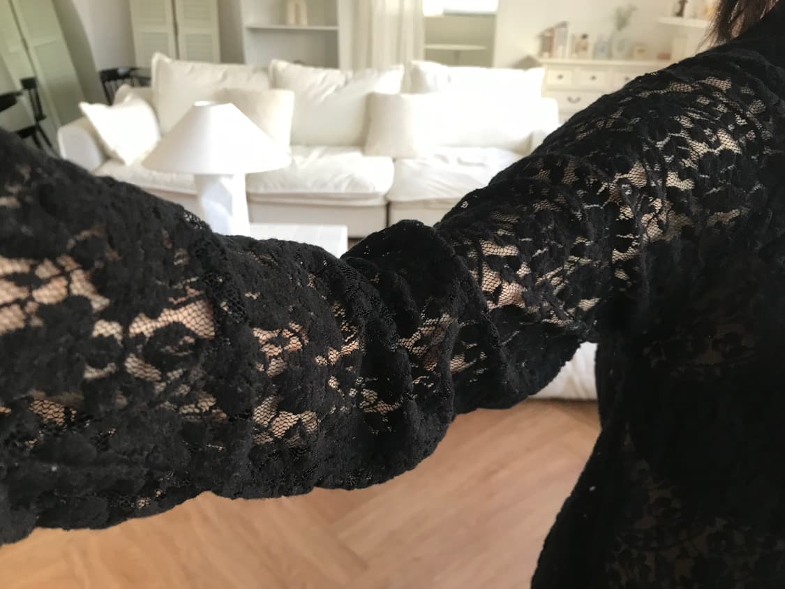 vintage black lace top 상품이미지1