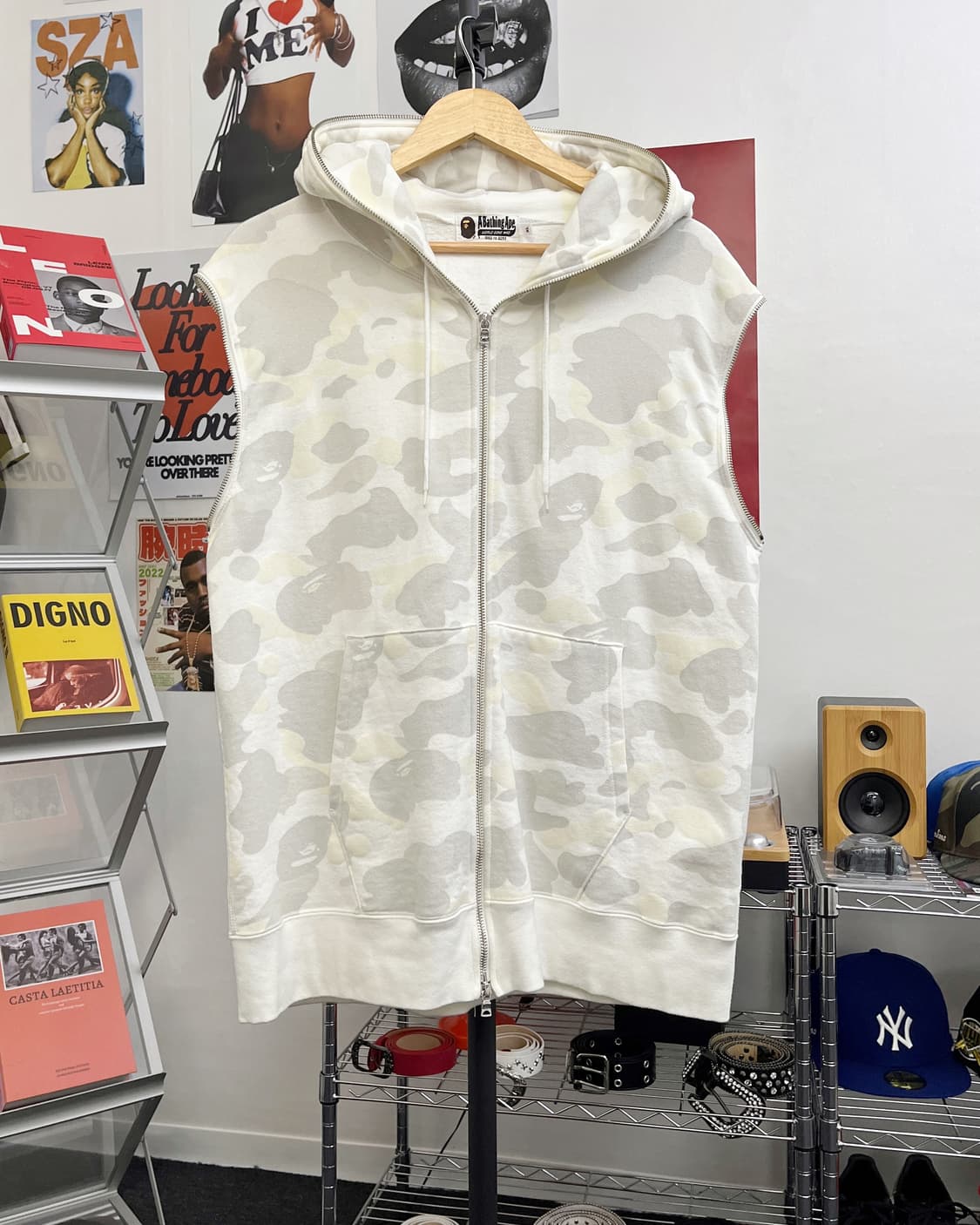 베이프 글로우 인 더 다크 화이트 카모 후드집업 상품이미지8