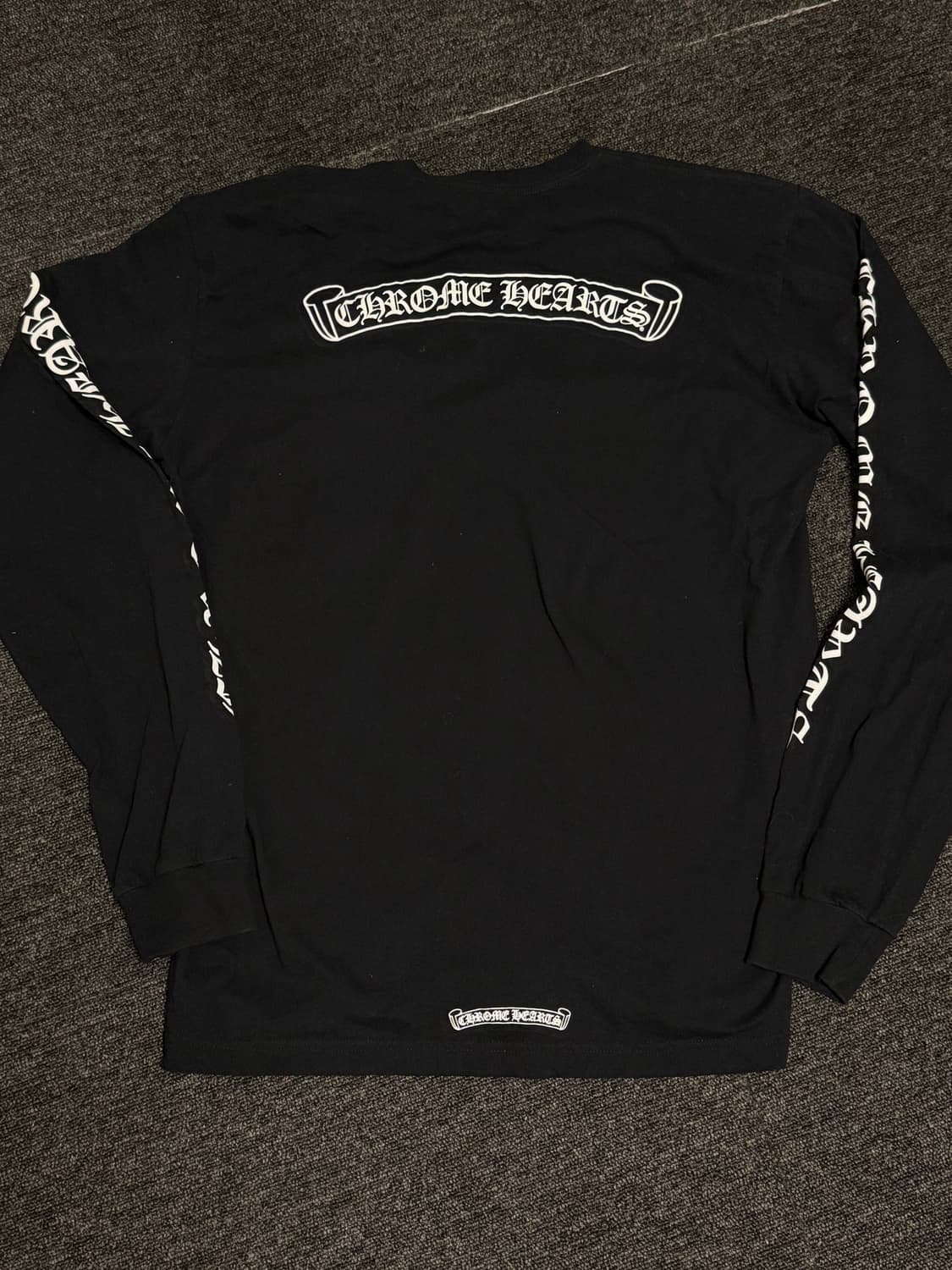 [XXL] 크롬하츠 스크롤 로고 롱슬리브 티셔츠 블랙 상품이미지2