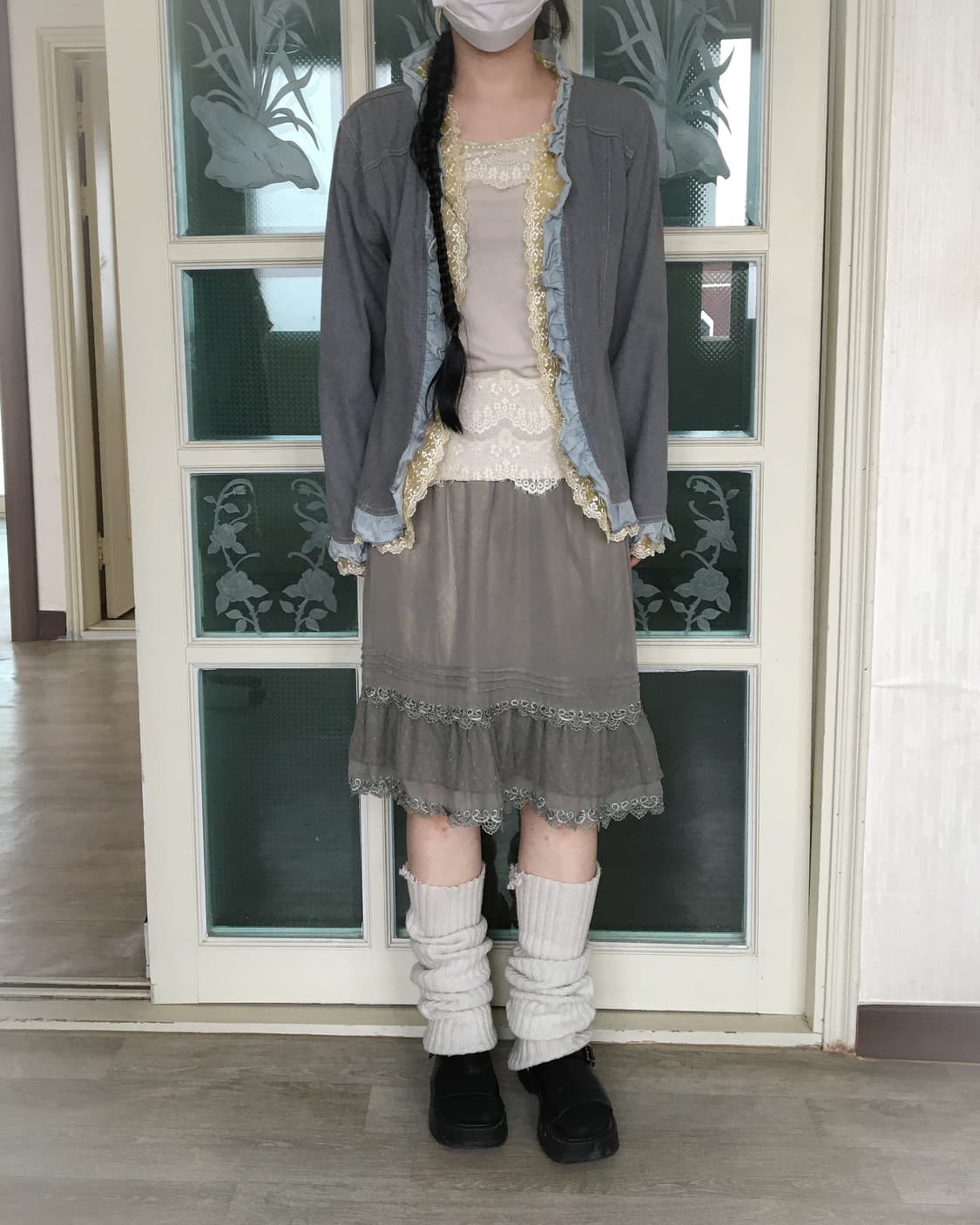 Lace trimming open jacket 상품이미지8