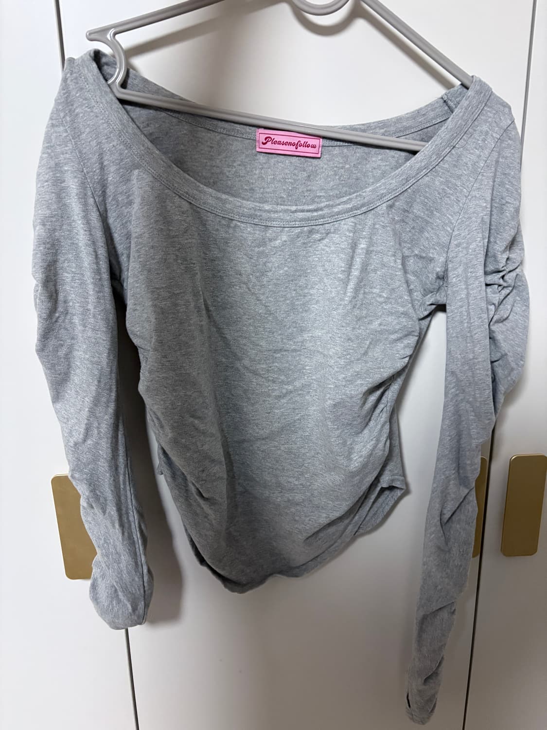 플리즈노팔로우 플노팔 모모탑 멜란지그레이 상품이미지3