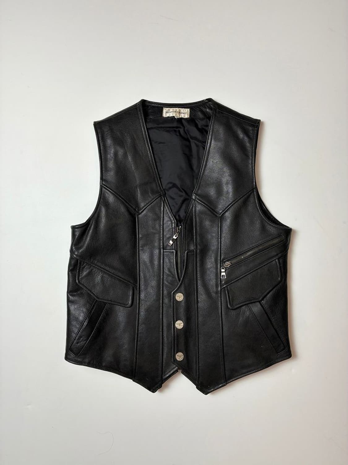 NEWPORT NEWS 90's 양가죽 파이핑 베스트 PN8468 상품이미지1