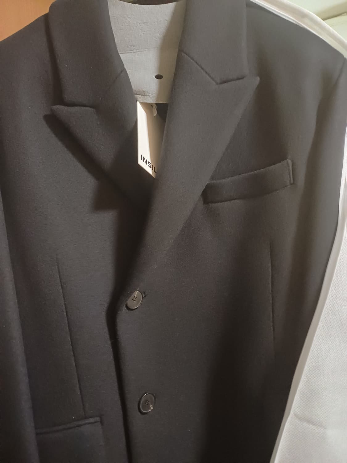 인사일런스 MTR 피크드 하프 더블 코트 BLACK 상품이미지2