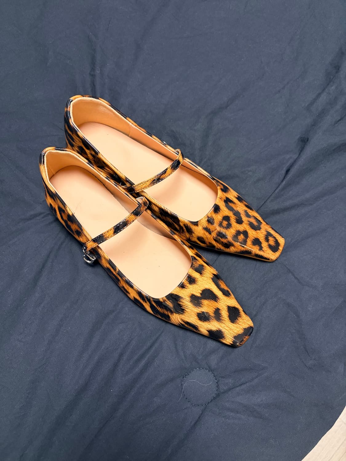 Designer로걀 레오파드스퀘어토플랫슈즈 gannimiumiu깔 상품이미지3
