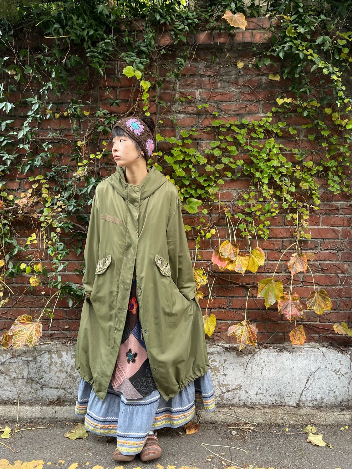 Titicaca 그린 카키 롱 후드 야상 상품이미지1