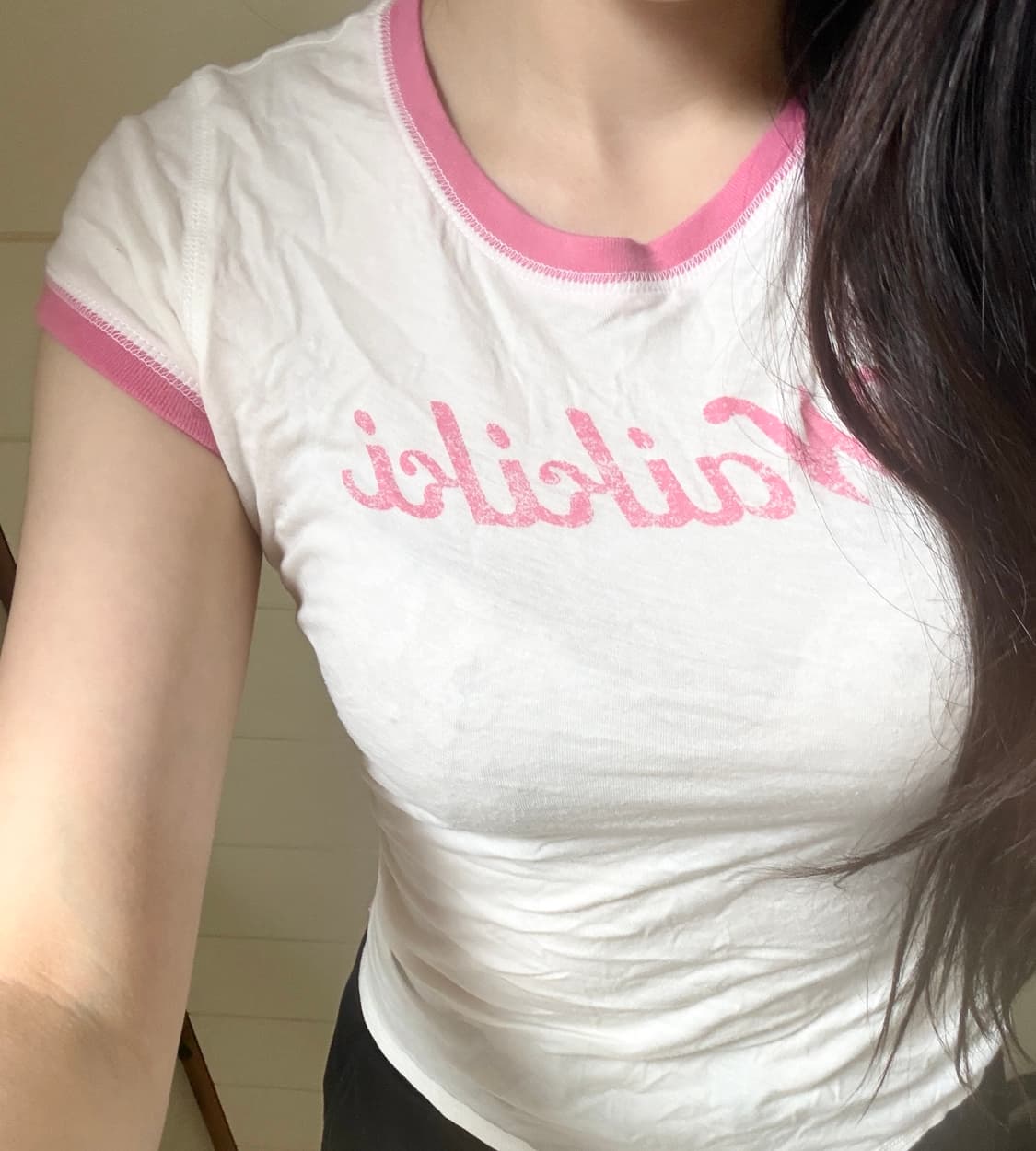 (유일 희귀템) 아베크롬비 딱붙핏 반팔 핑크 화이트 상품이미지1