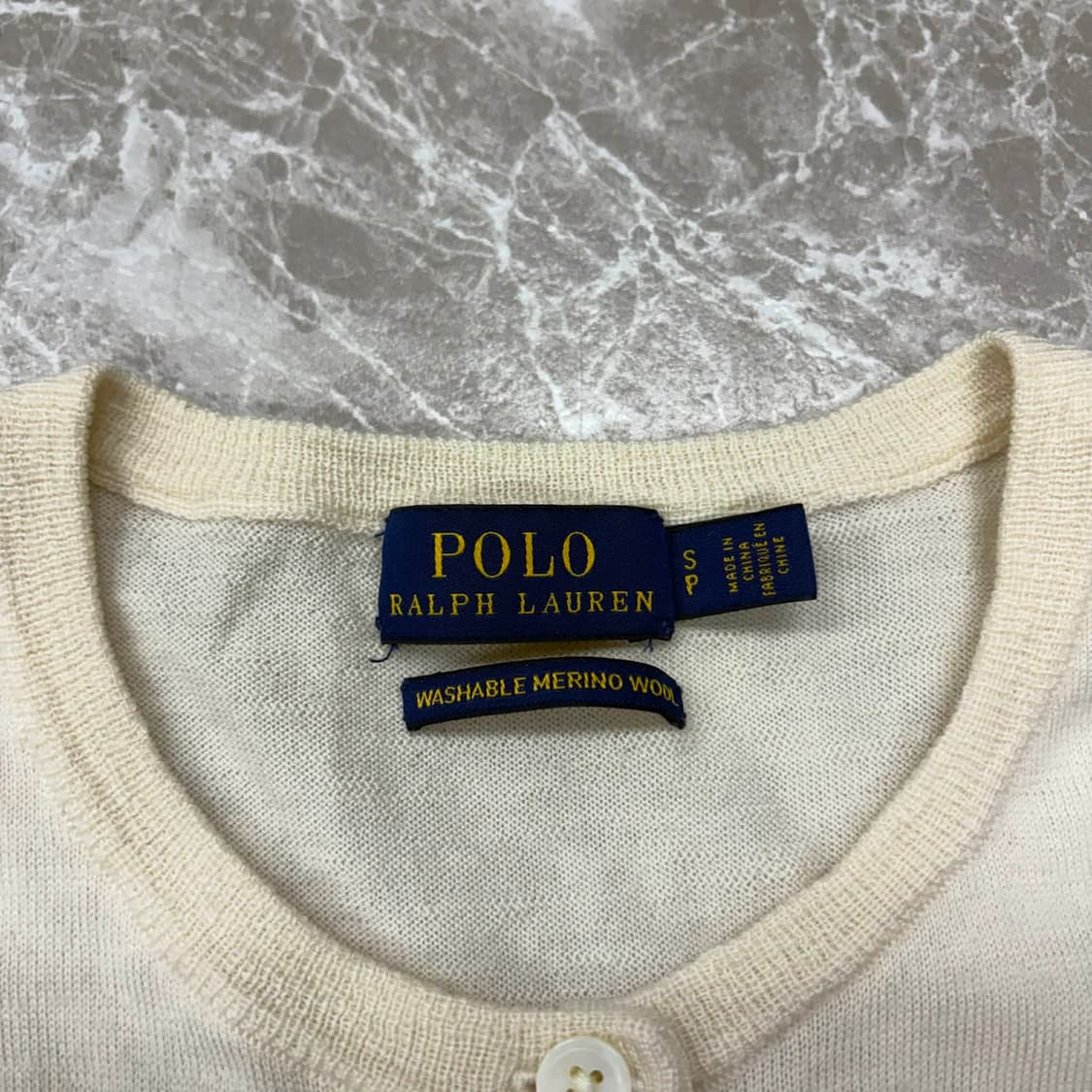 폴로 랄프로렌 핀터깔 워셔블 메리노 울 아이보리 걸즈 니트 가디건(S) 상품이미지5