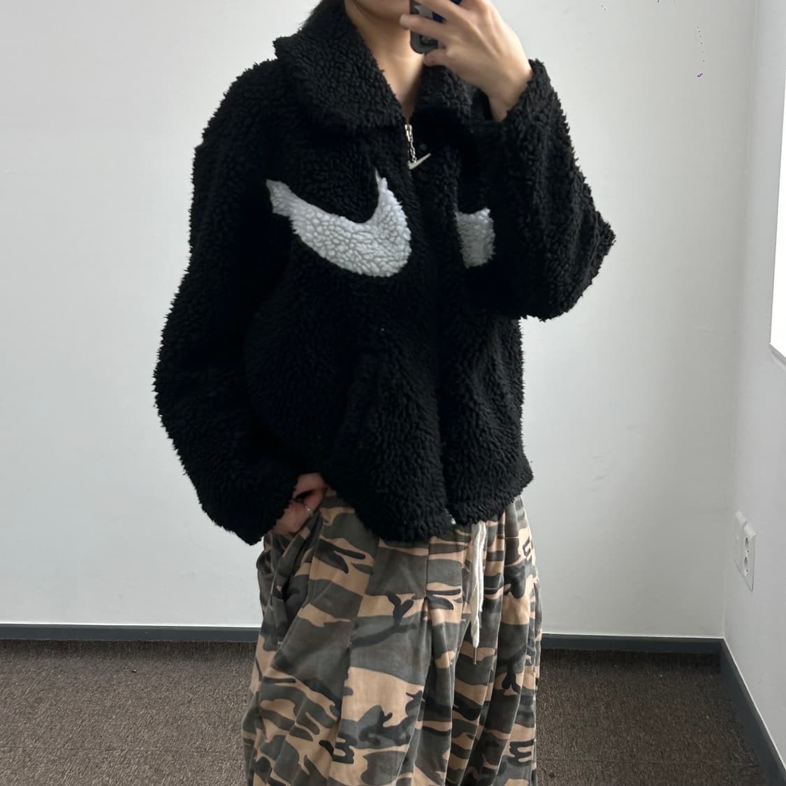 Nike 나이키 더블 스우시 블랙 후리스 상품이미지2