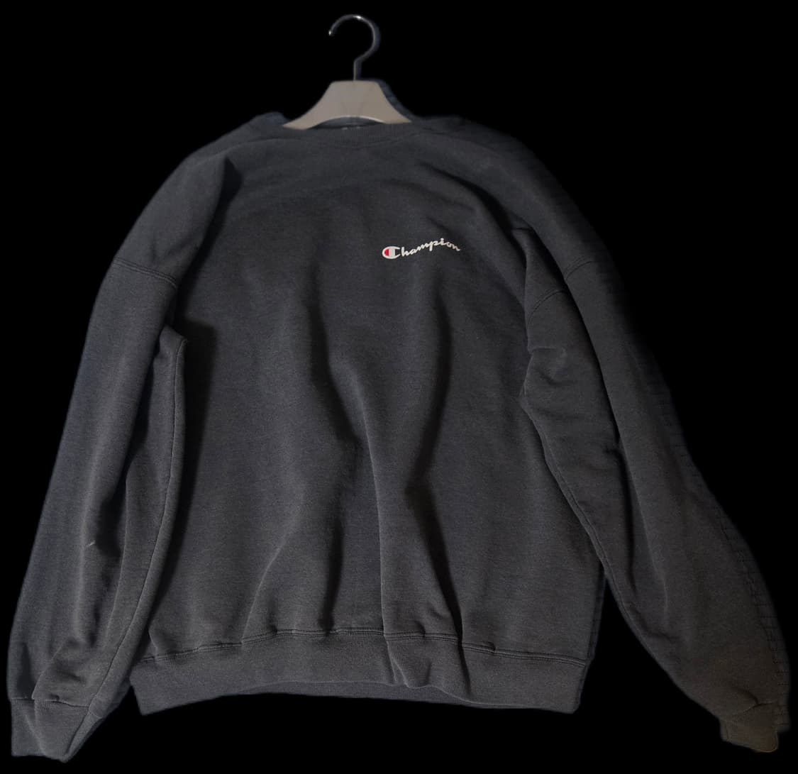 90s 빈티지 챔피온 스웻셔츠 블랙 페이딩 워싱 상품이미지1