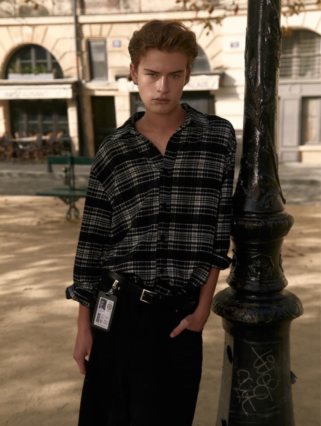 에스티유(STU) 체크셔츠 블랙 상품이미지2