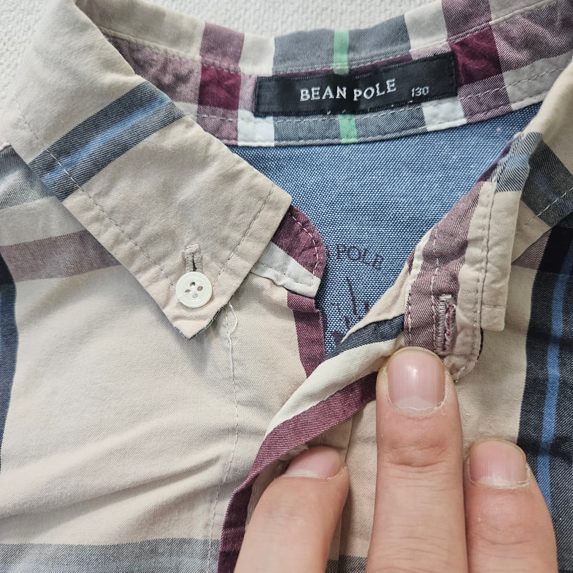 130 빈폴 키즈 체크 셔츠 (단추없음)0402Y 상품이미지4