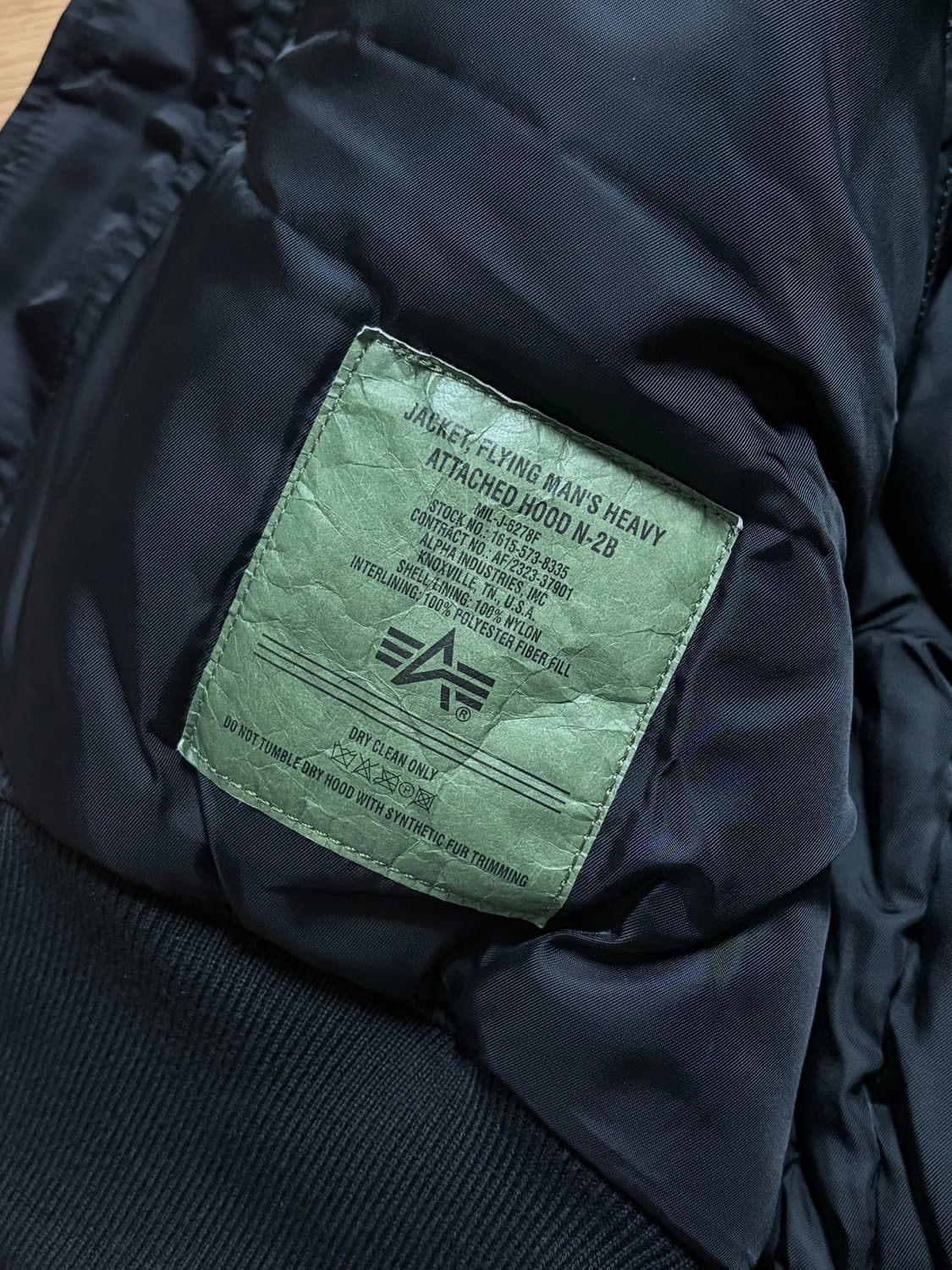 알파인더스트리 N-2B  블랙 XXL 상품이미지5