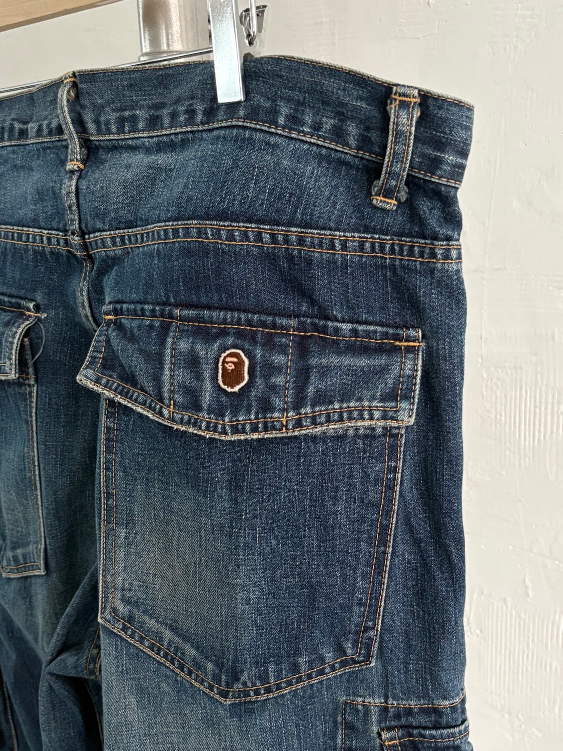 Bape 베이프 데님 와이드 카고 팬츠 상품이미지4