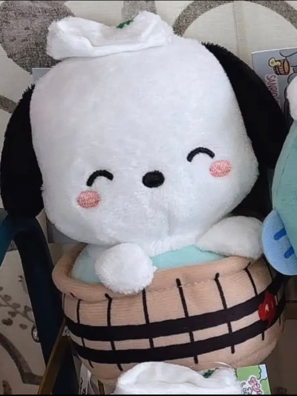 [한정판/새상품] 산리오X라쿠스파 온천 콜라보 포차코 인형 키링 미개봉 상품이미지3