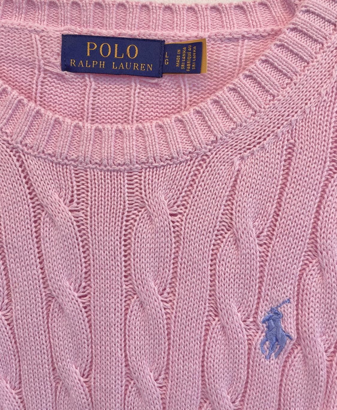 폴로랄프로렌 핑크 반팔니트 L 폴로케이블반팔니트 폴로꽈배기니트 상품이미지2