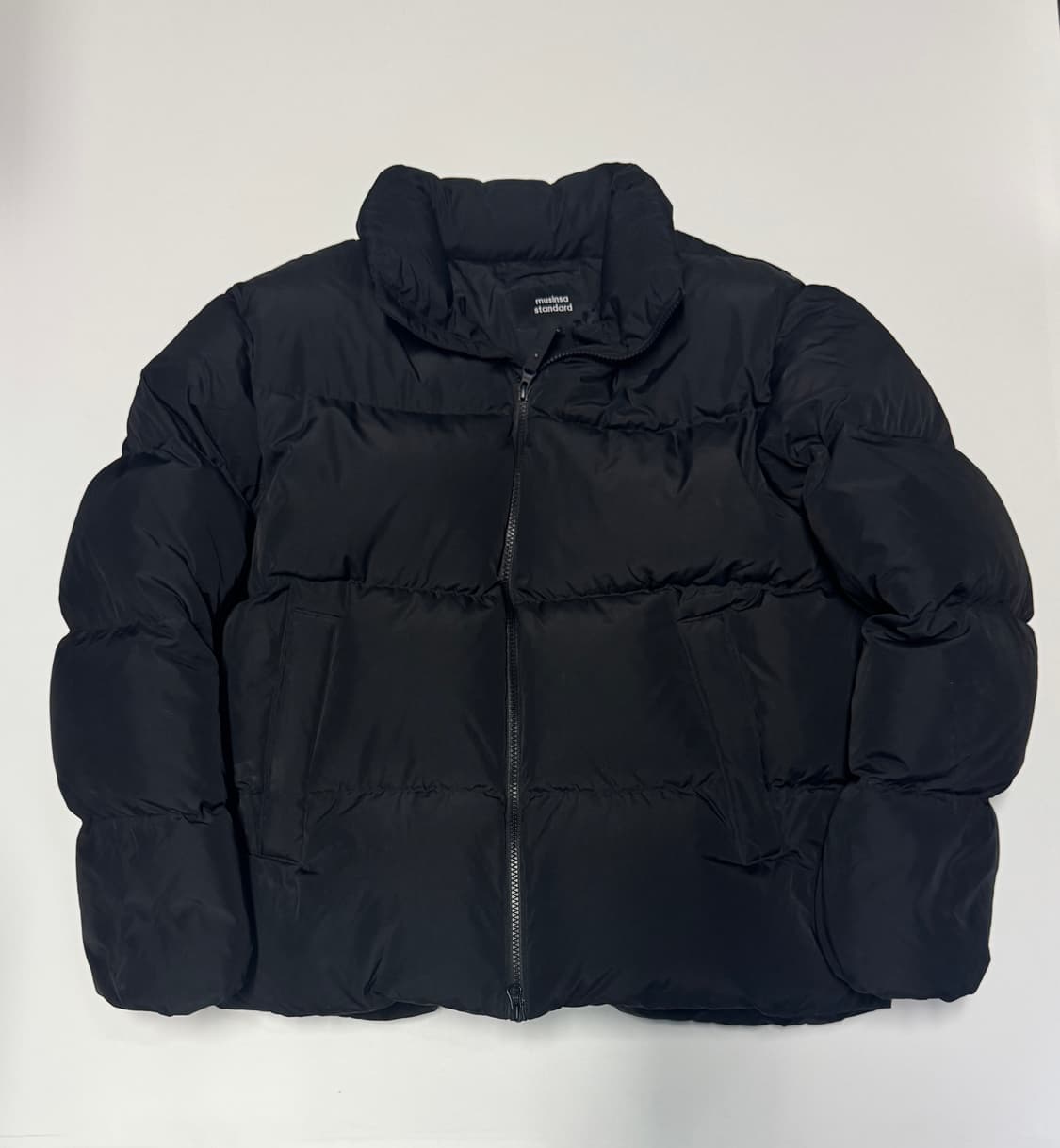 무신사 스탠다드 덕 다운 미니멀 푸퍼 숏 패딩 L 블랙 상품이미지1