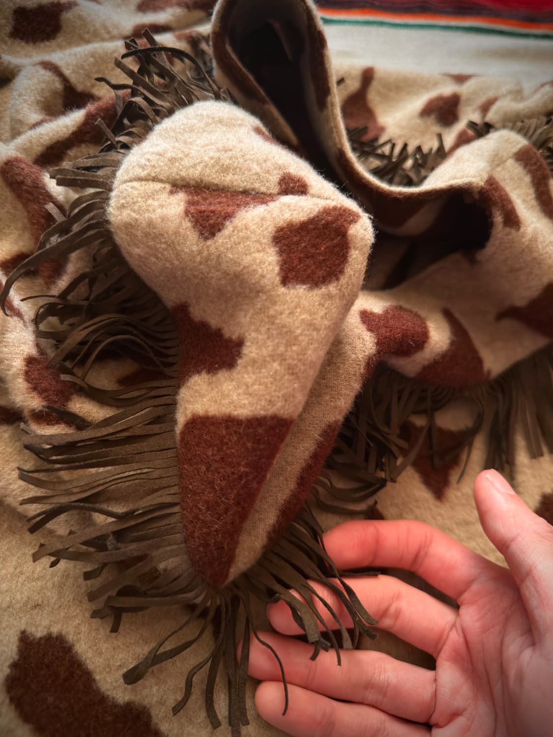 vtg Vicky cow print western fringe 롱슬리브 상품이미지1