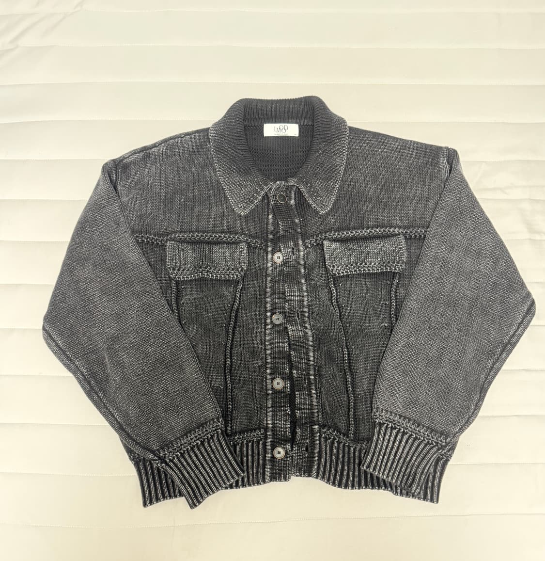 엘무드 트러커 스톤 워시드 자켓 다크그레이 44사이즈 상품이미지1