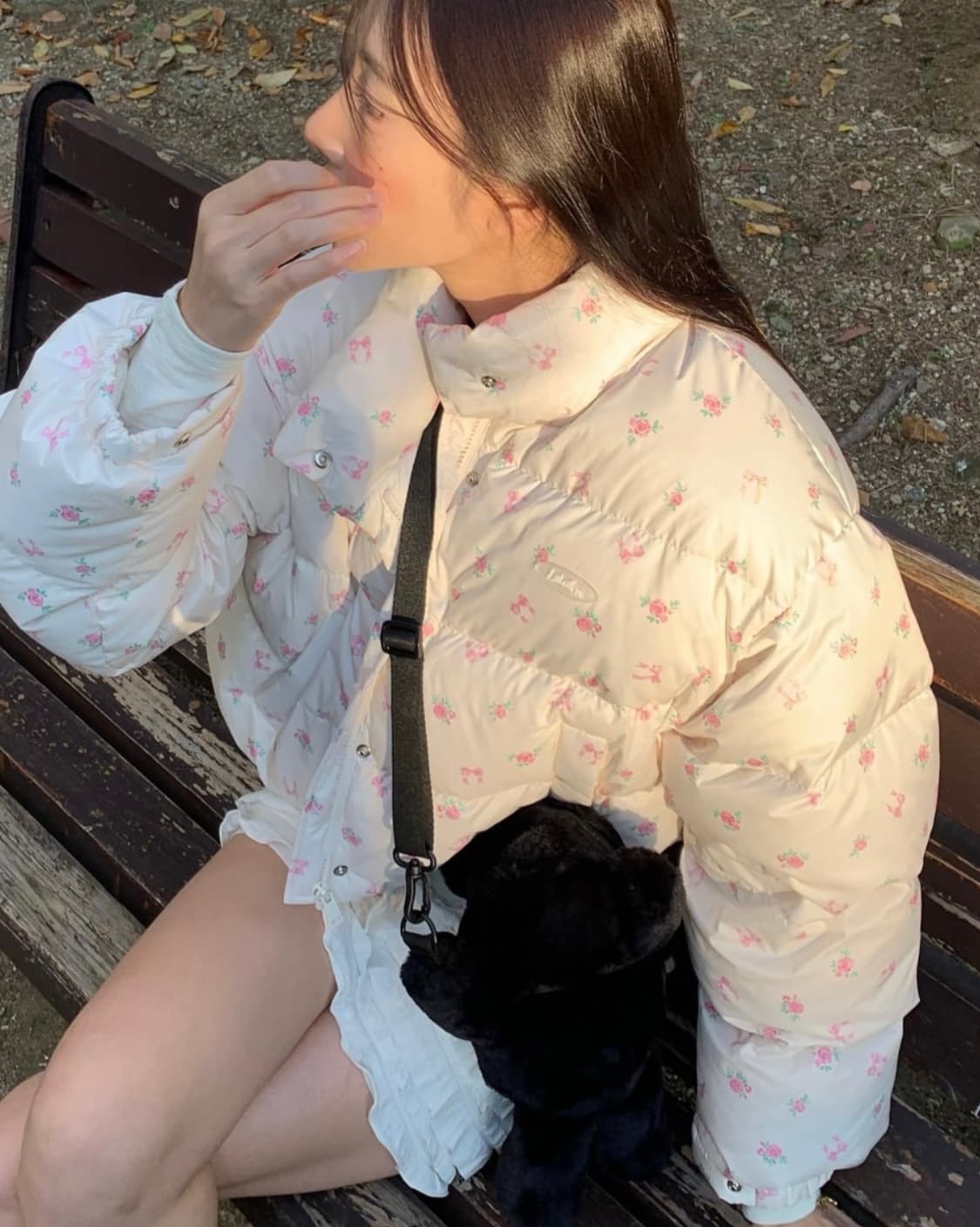 [웬디 착용/정가 33만 원] 라라폭스 플라워 프린트 크롭 패딩 상품이미지5