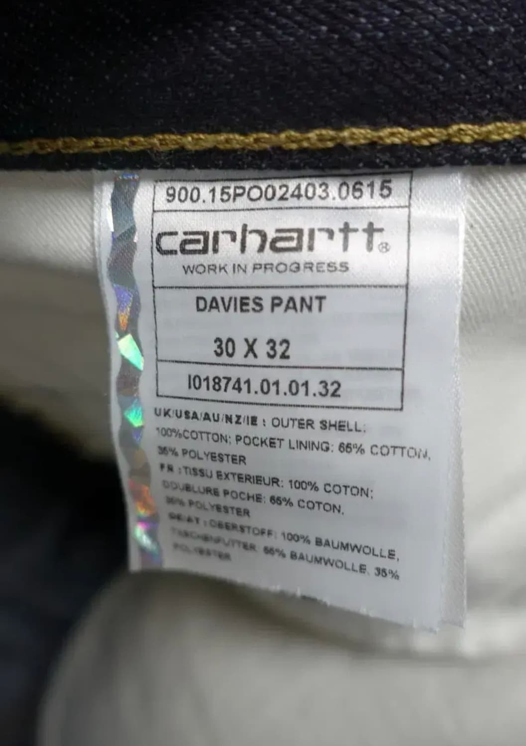 [30]칼하트 데이비스 팬츠(새상품) 상품이미지3