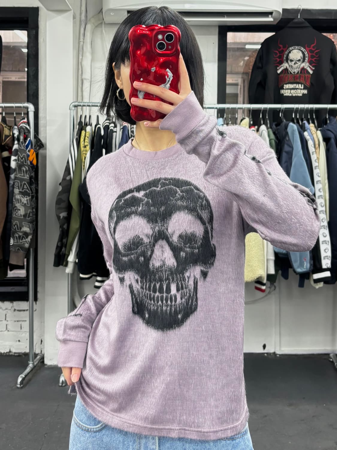 히스테릭 글래머 스컬 아크릴 롱슬리브 상품이미지1