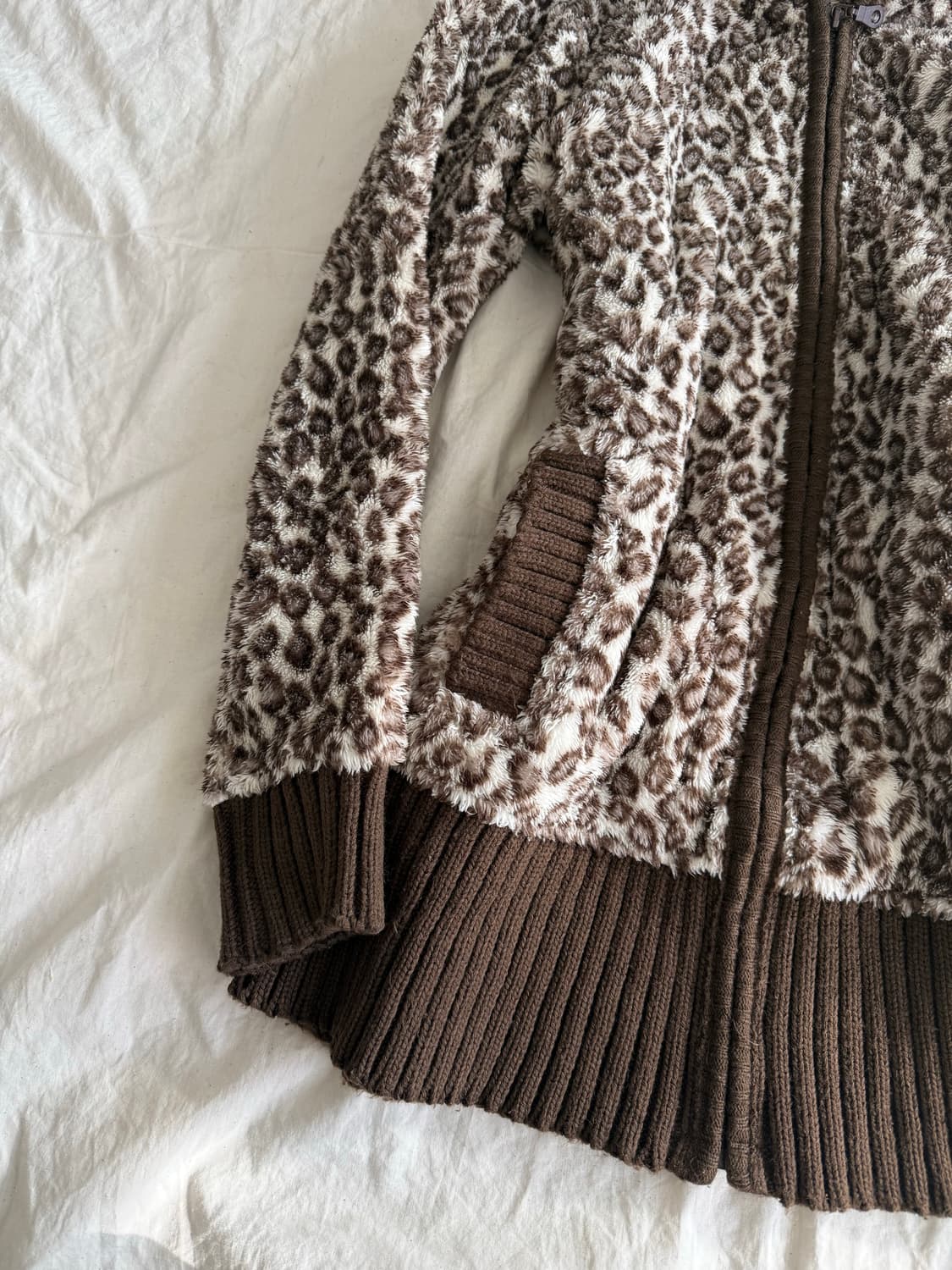 브라운 라떼갸루 갸루 호피 퍼집업 상품이미지2