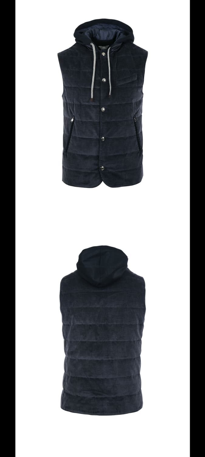 이태리 FRADI 구스다운 베스트 코듀로이 후드 패딩 조끼 프래디 프라디 상품이미지2