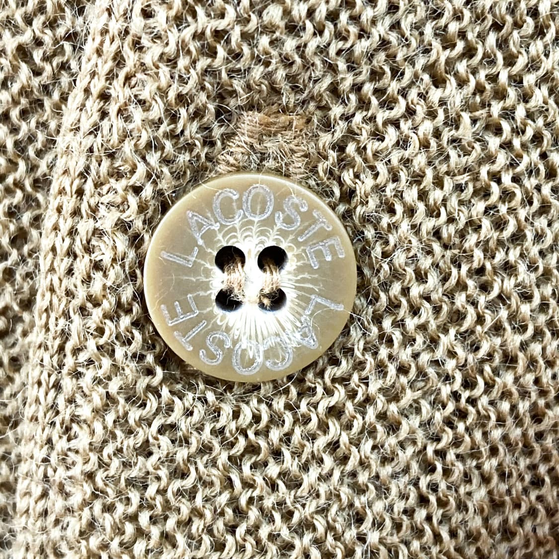 라코스테 기본 베이지 울 니트 가디건 상품이미지7