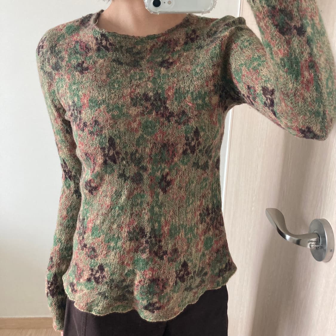 보노비스타 빈티지 플라워 패턴 니트 상품이미지1