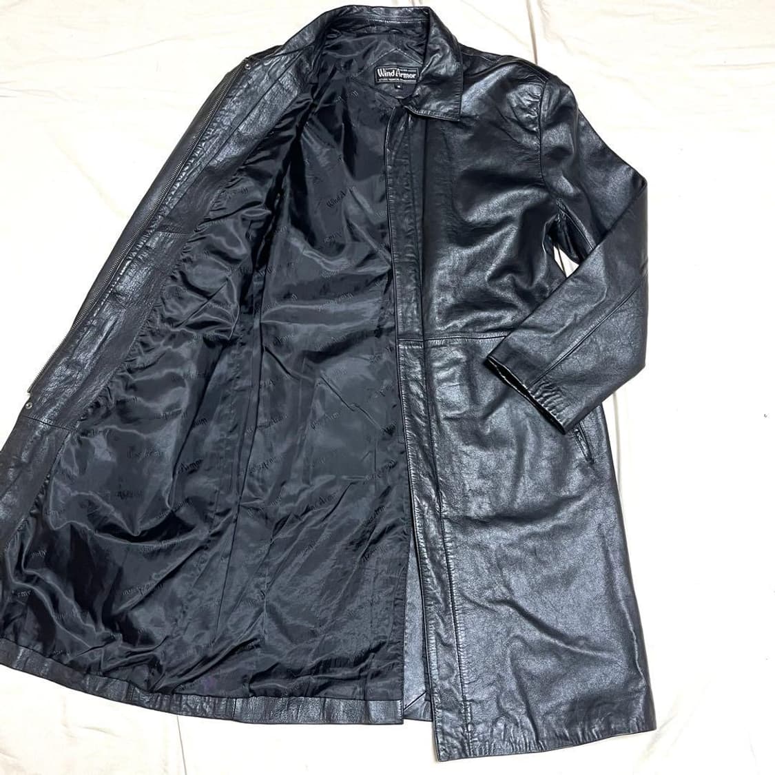 블랙 레더 코트 상품이미지2