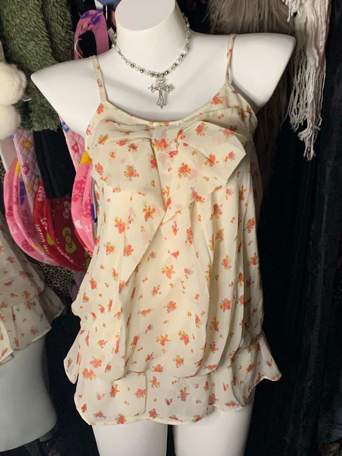 모리 히메 리본 블라우스 탑 상품이미지4