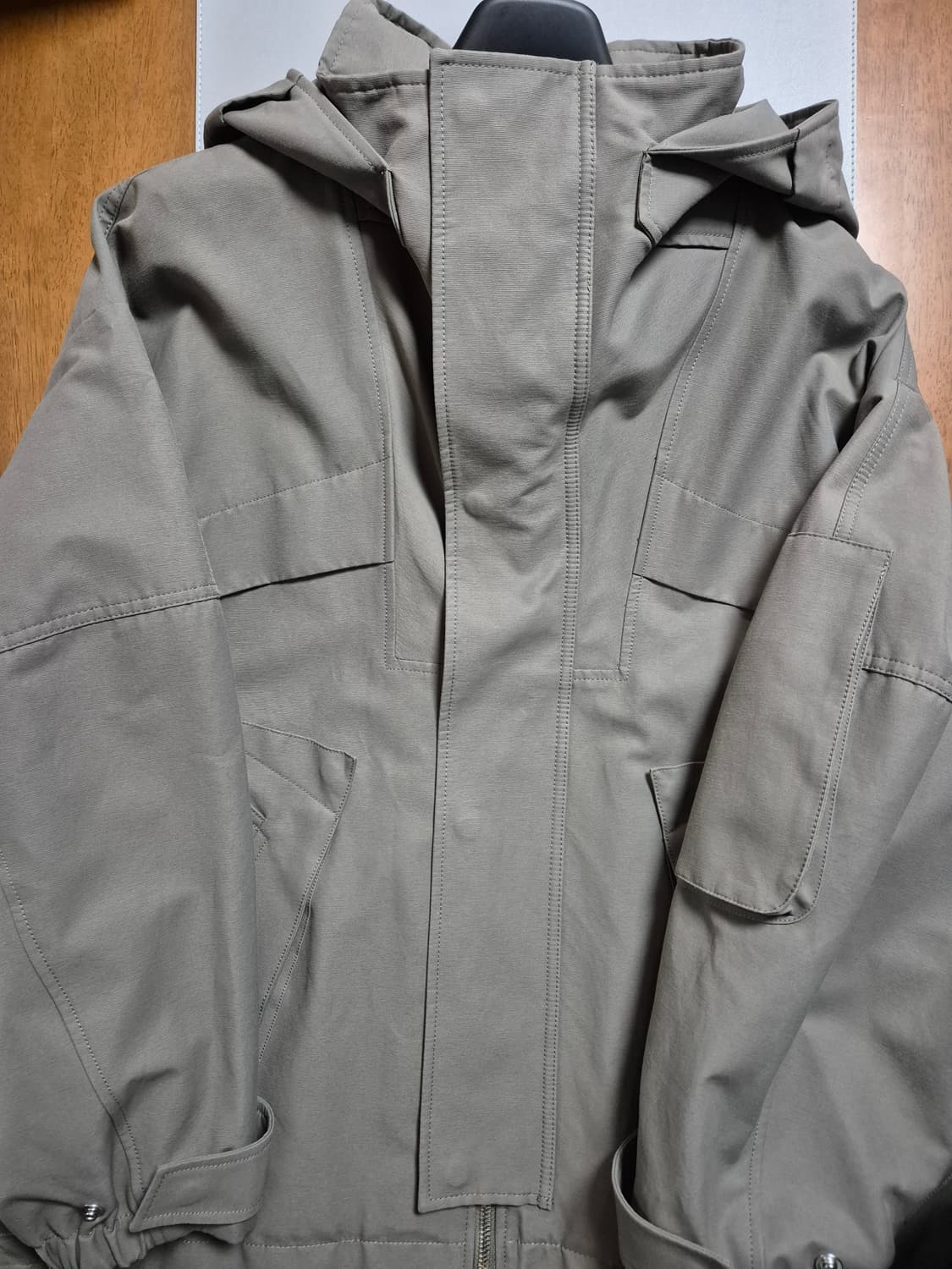 시스템옴므 오버사이즈 후드 점퍼 세피아그레이 상품이미지3