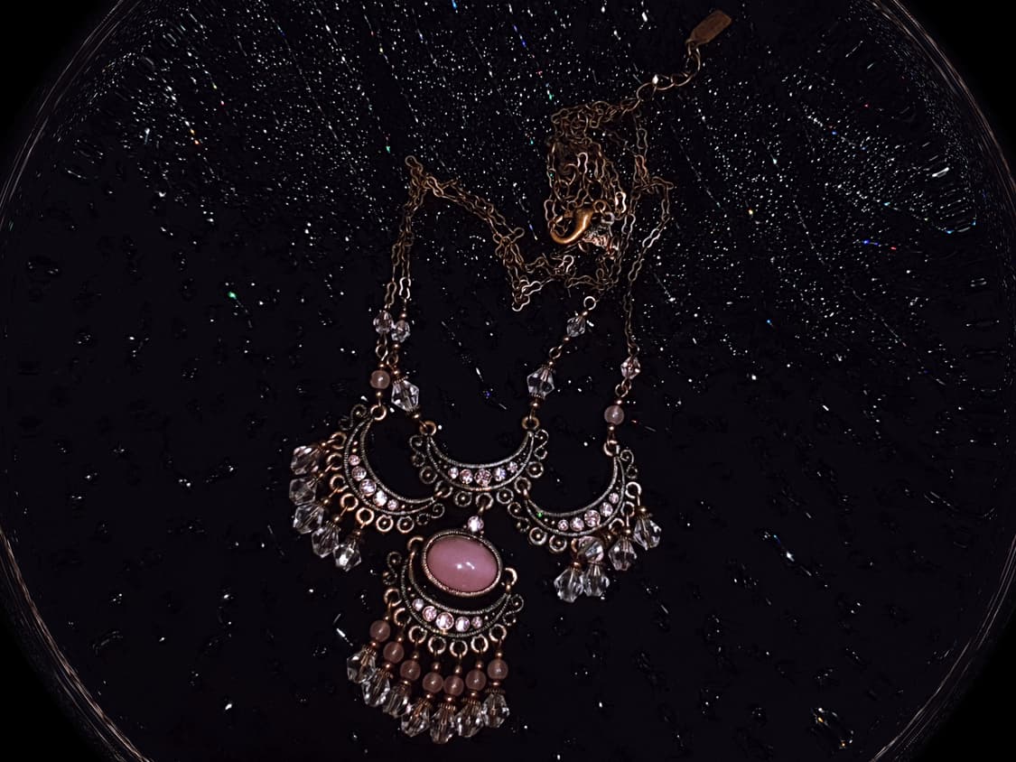 Vintage pink moon beads neckla 상품이미지2