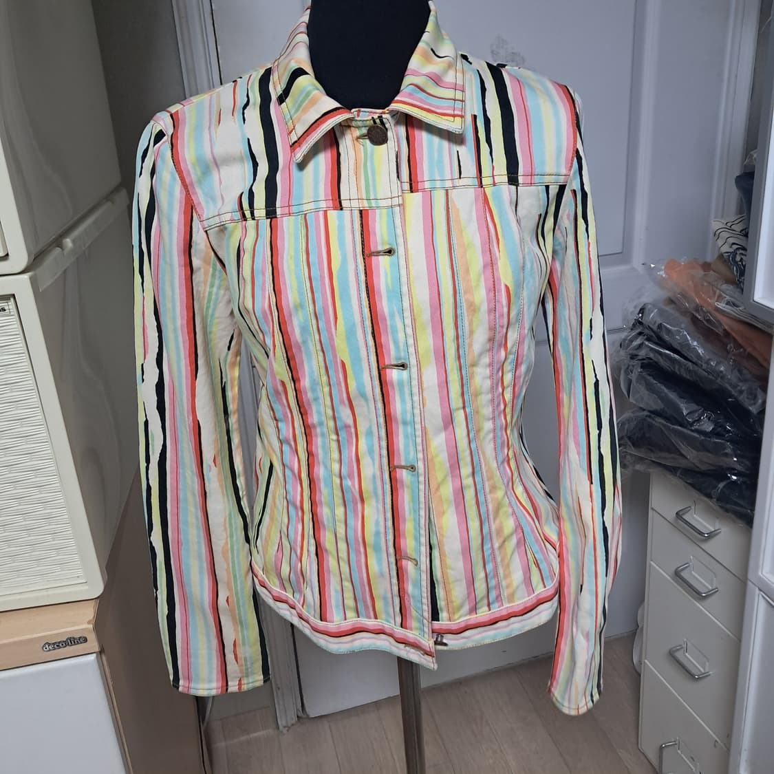 겐조 정품 스트라이프 데님 자켓 40사이즈(약55) 상품이미지1