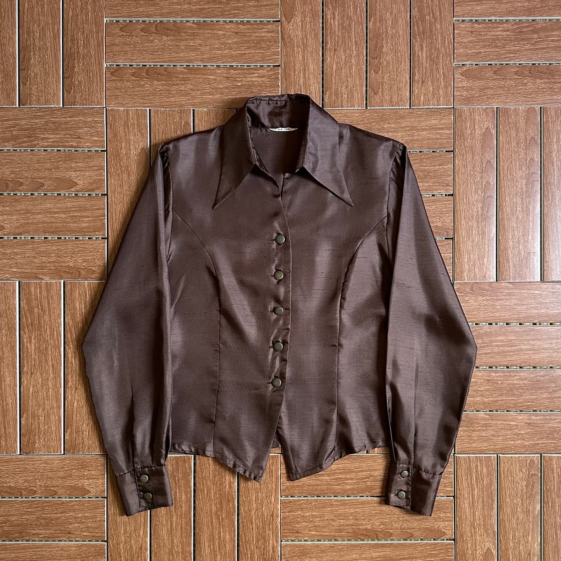 Mary celeste wide collar satin shirts 상품이미지1
