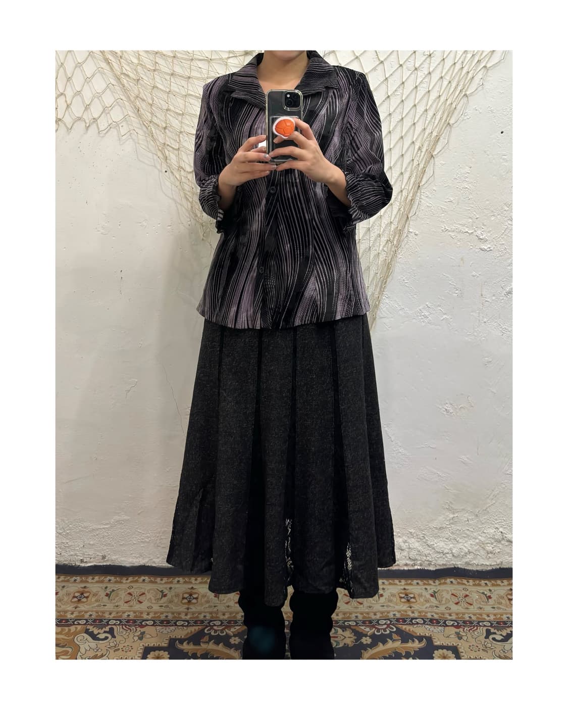 빈티지 펀칭 디테일 스커트 상품이미지2