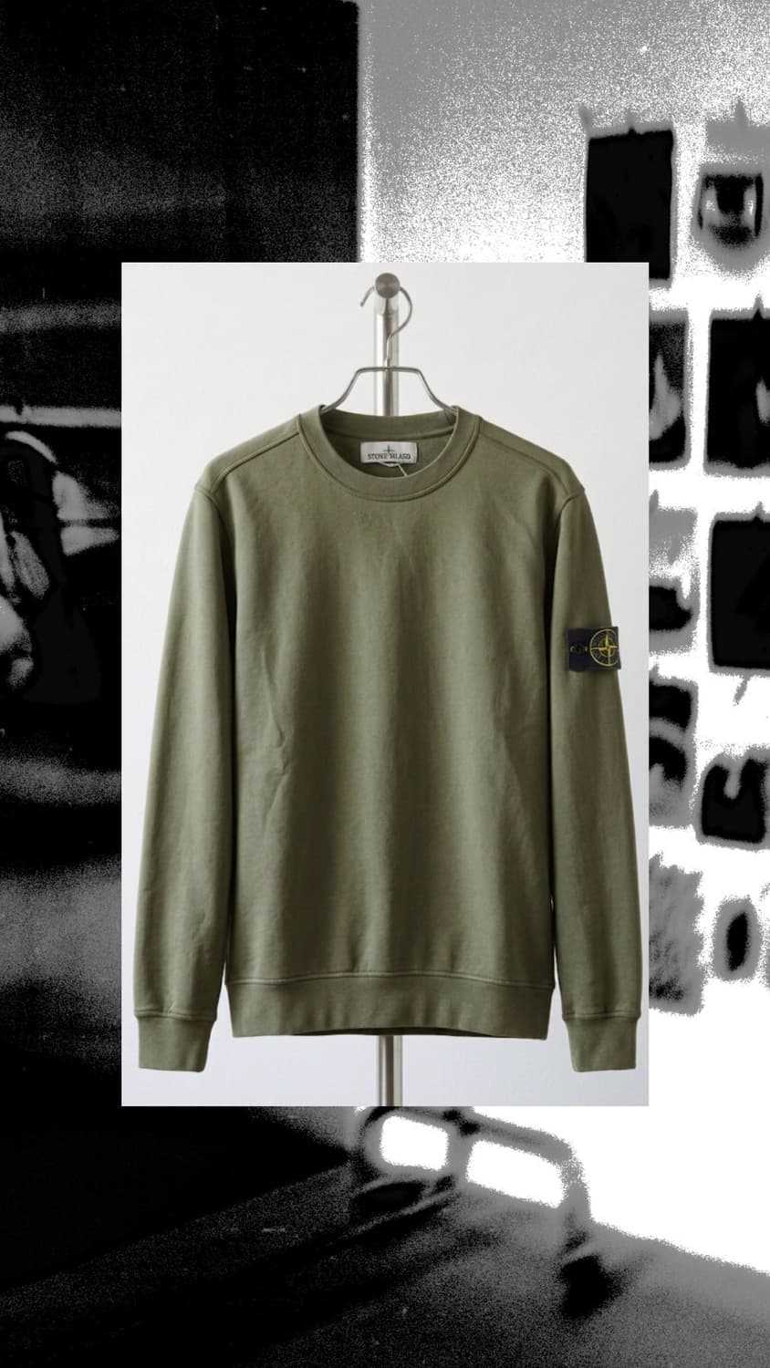 스톤아일랜드 코튼 스웻 맨투맨 카키 S 상품이미지1