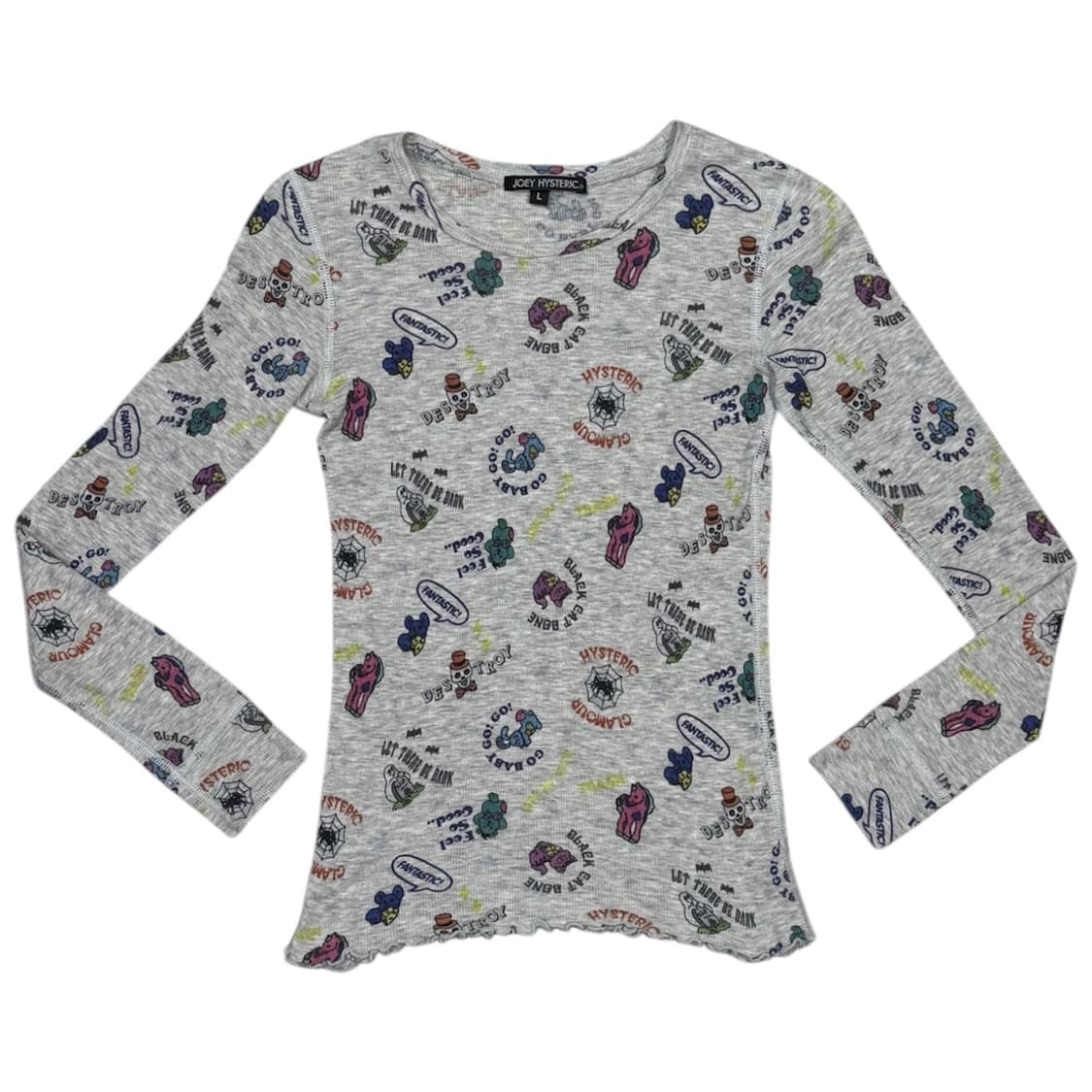 히스테릭 글래머 아카이브 귀여운 패턴 프릴 디테일 롱슬리브 티셔츠 상품이미지1