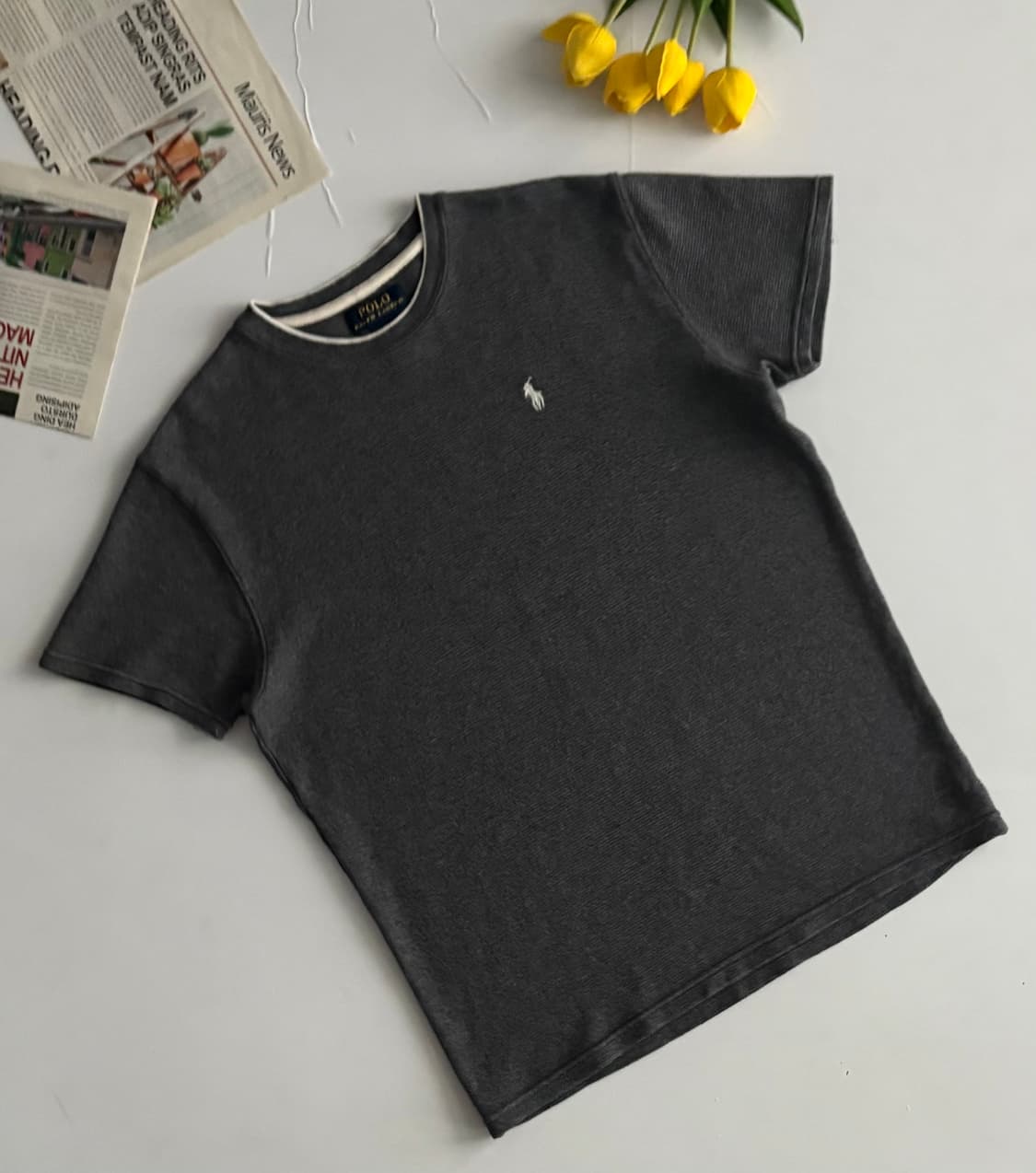 Polo 폴로랄프로렌 와플 그레이 반팔티 상품이미지1