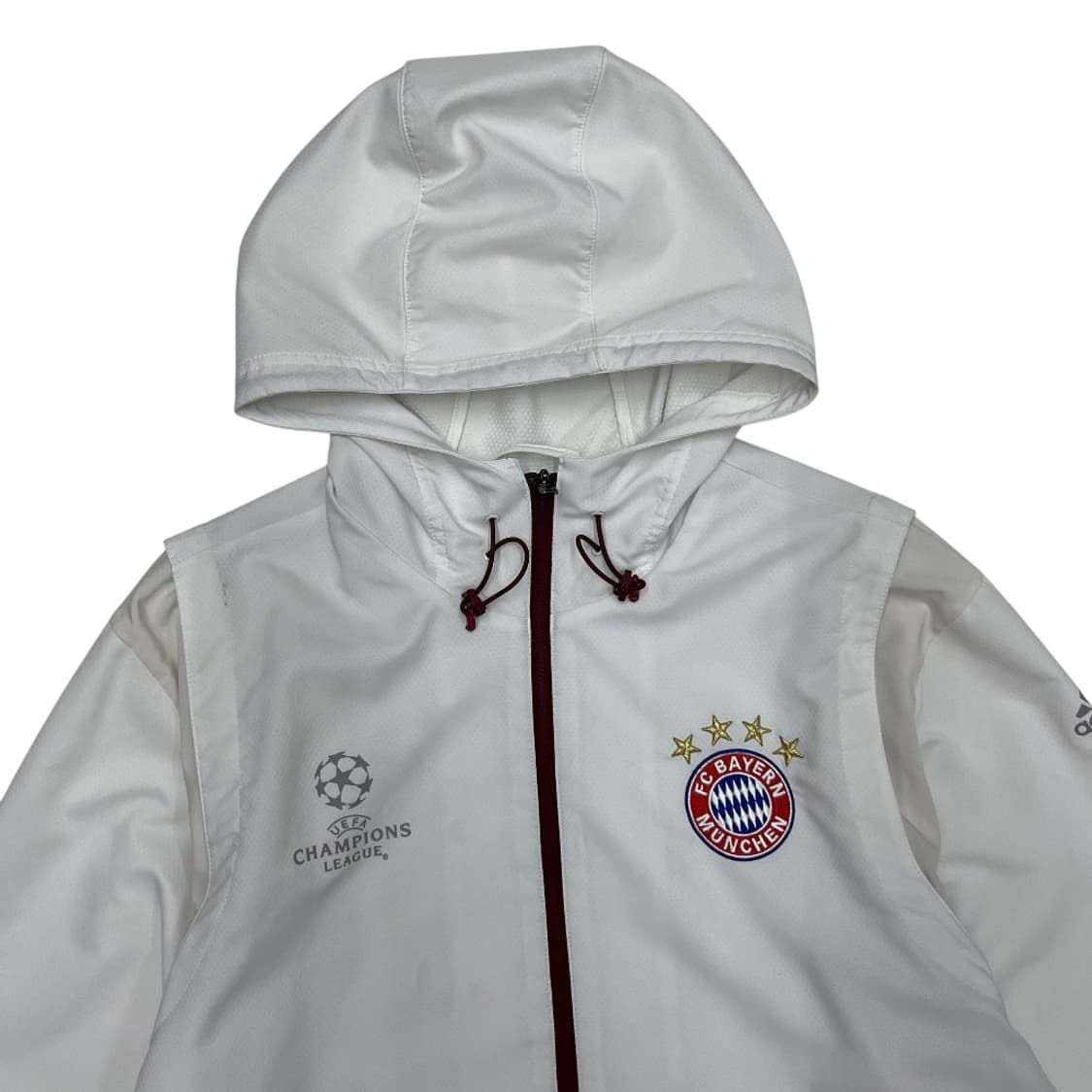아디다스 바이에른뮌헨 로고 화이트 후드 바람막이 L 상품이미지5