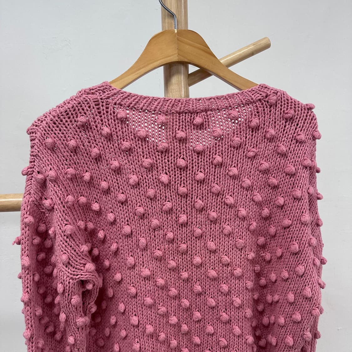 GANNI 가니 핑크 크롭 팝콘 니트 스웨터 XS / 가슴단면53 상품이미지6