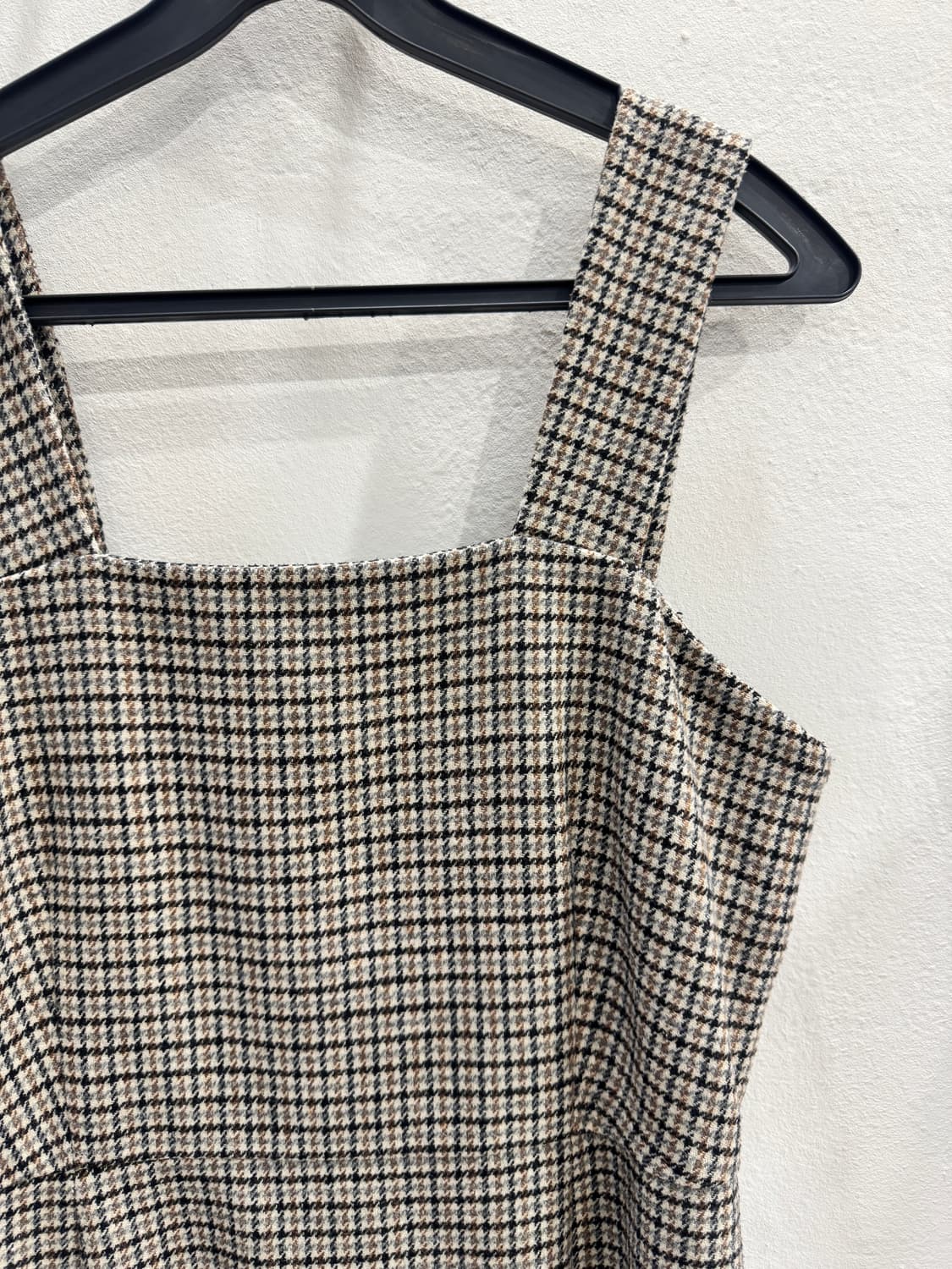 vintage 어깨끈 체크 원피스 상품이미지2