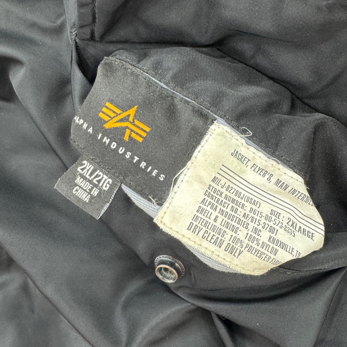 2XL 알파인더스트리 레귤러핏 블랙 MA-1 항공점퍼 자켓  상품이미지7