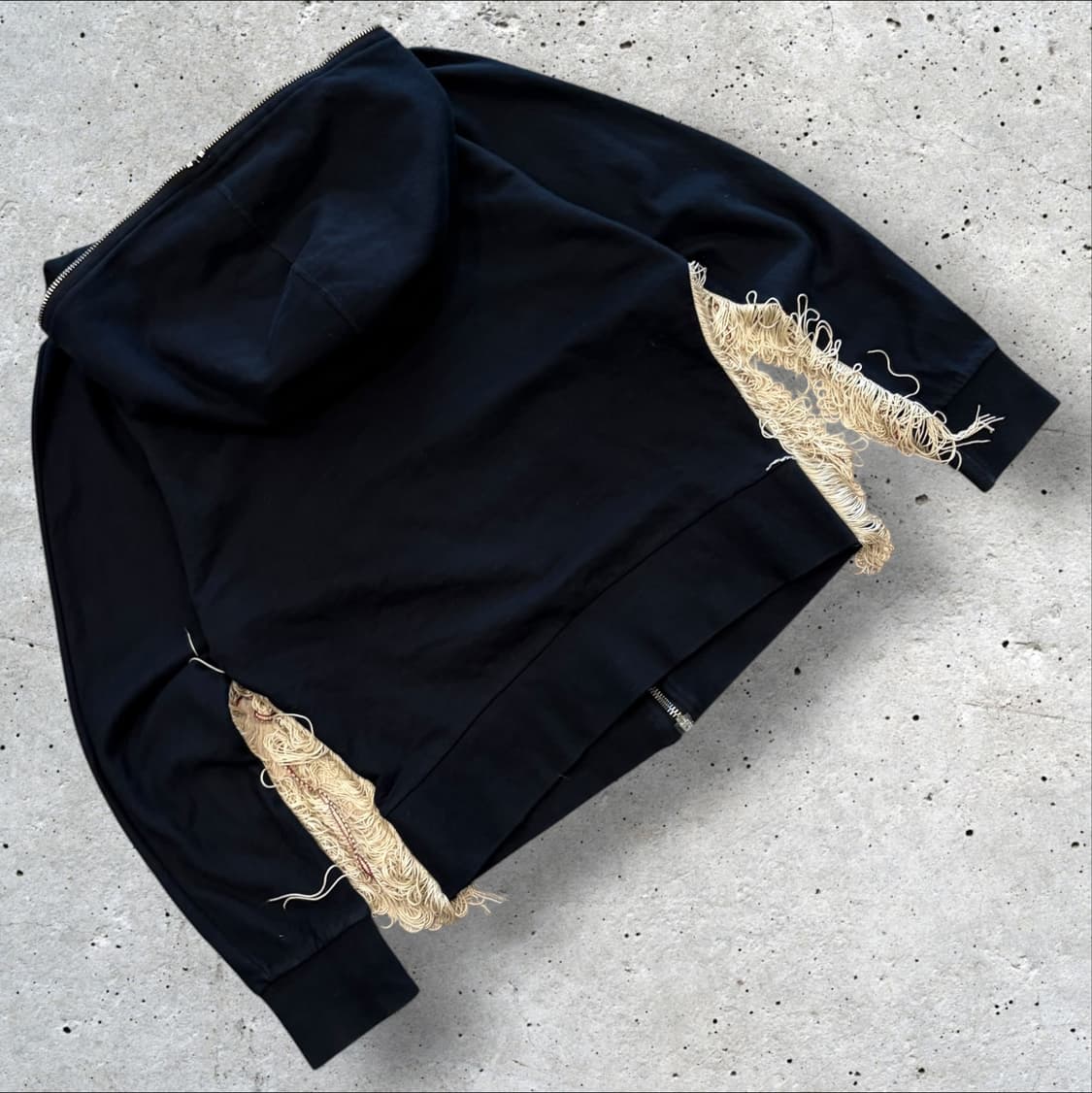 [S] 디젤 블랙 후드 집업 프린지 디테일 D893 상품이미지2