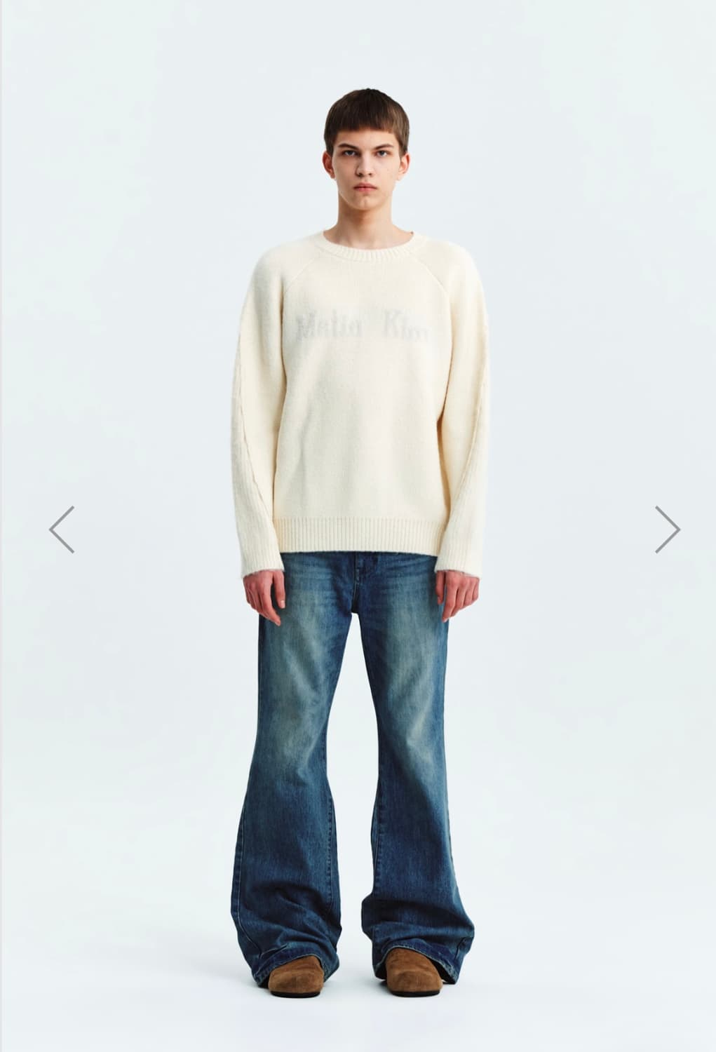 마뗑킴 로우라이즈 부츠컷 데님 팬츠 (L) 상품이미지5