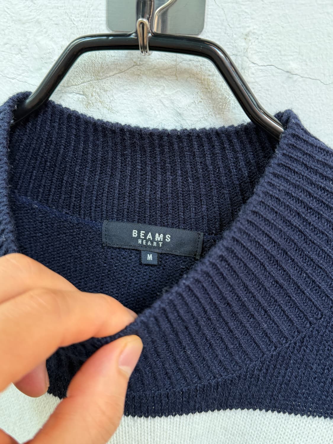 Beams Heart 빔즈 하트 크루넥 스트라이프 니트 M 상품이미지2